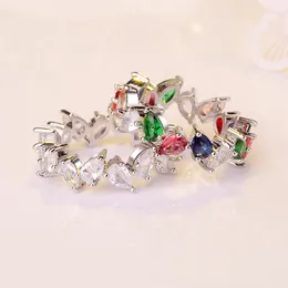 Cluster Rings Premium Original Design Waterdrop Pear Luxury Jewelry High Carbon Diamond Women Gifts Party Anniversary