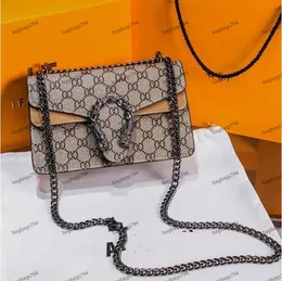 Klasik lüks zincir omuz çantası totes moda 2023 Ekose çiçek markası cüzdan vintage bayanlar kahverengi deri çanta tasarımcısı çanta 400249