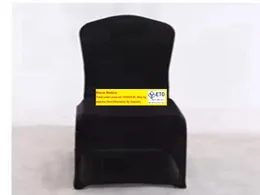 Fedex Black Spandex Chair Covers Flat Front per la decorazione dell'hotel della festa nuziale 50pcslot