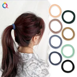 10pcs/lot Women 4cm Ribbon Elastic Big Hair Bands Solid Brown Headband Girls Ponytail Holder Fixed Hair Accessories Hair Ropes 1625