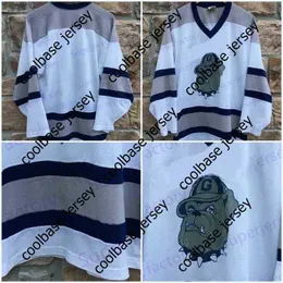 Хоккей в колледже носит колледж Оригинал 90 -х годов Hoyas NCAA Hockey Jersey Custom Любое название любое число дешевые высококачественные хоккейные майки