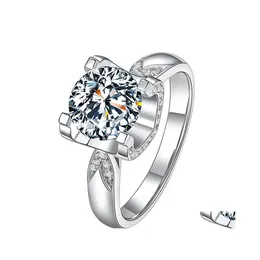 Солитарное кольцо кольца круглой мойссанит свадебный классический