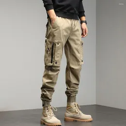 Männer Hosen 2023 Fracht Männer Kordelzug Knöchel Länge 9 Teil Hosen Streetwear Fashion Baumwolle Casual Arbeit Militär