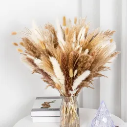 Decorative Flowers Dry Pampas Grass Decor Tall Dried Flower Bouquet Eucalyptus White