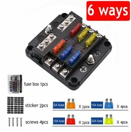 جديد 6 Way 12V32V CAR FUSE BOX BOX BOX مع مؤشر LED لقارب السيارات Marine5883970