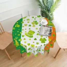 Tanta de mesa verde Chapéus de Toelo de Tolera Redonda de Tolera Green de São Patrício Bandeira à prova d'água da Irlanda Cover Washable 60 "Decorativo para refeições