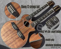 Lvybest Guitar Electric Guitar personalizado Solid Koa Wood Top Ps14dk Ritchie Sambora Modelo 6/12 Strings Double Neck Acoustic Guitar Dr Dr
