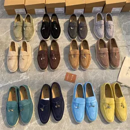 이탈리아 디자이너 Loropiana Shoes 부드럽고 편안한 느낌 똥 이탈리아 로푸 신발 여성 LP 가죽 슬랙 커 스웨이드 6L1S