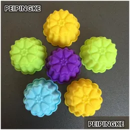 Ferramentas de bolo 5pcs/lote sile chocolate molde flores cupcake assado diy mini sab￣o 3 cm de pudim entrega gota de gota home jardim cozinha dinin dhnof