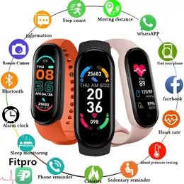 Globale Version M6 Band Smart Watch Armbänder Männer Frauen Smartwatch Fitness Sportarmband für Huawei Xiaomi Mi Smartband Uhren