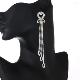 Dangle Küpeler Yfjewe Moda Püskül Damla Küpe Kadınlar için Altın Gümüş Renk Gözleri Şekar Rhinestone Düğün Mücevher E720