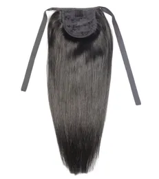 Hair band Chocola 16"18" 60g Brazilian Machine Made Remy Ribbon tail Clip In 100 Human s Horsetail Stragiht 230214