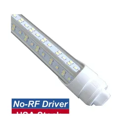 Rurki LED T8 T10 T12 R17D Rurka światła 8 stóp 144W 6500K 14400 LUMENS Pojedyncza Podstawa Baza Wydajna ER BASTAŁA PRZEZ DUALD DUALD ZAPISKA DEVIV DHVTQ