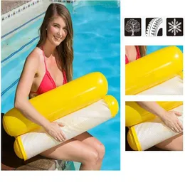 Uppblåsbara flottörrör 2021 Ny vatten Hammock Recliner Uppblåsbar flytande simmadrass Sea Swimming Ring Pool Party Toy Lounge Bed for Swimming J230214