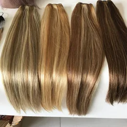 Koronki 30 cali Podświetlanie Bundle proste ludzkie włosy Ombre miód Blond Virgin Remy Brazilian Brown S 230214