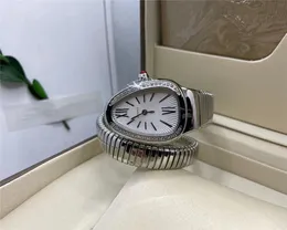 Armbanduhren 2023 Luxusmarke Uhr Schlange Quarz Damen Gold Diamant Armbanduhr Weibliche Mode Armband ES Uhr AAA Qualität 230214