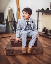 Zestawy garniturów dla małych chłopców Tuxedo Ubrania dla dzieci od 4 lat do 12 lat Eleganckie dla dzieci Check Check 3 sztuki kostium