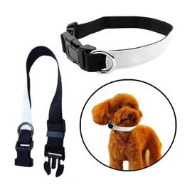 3 Size Sublimation Blanks White Adjustable Dog Collars Soft Neoprene Custom Heat Transfer Padded Breathable Pet Collar