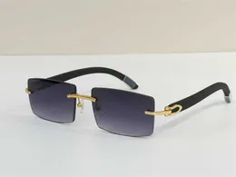 Óculos de sol para homens sem aro Genuine Wood Vintage Retro Vintage Glasses Fashion UV 400 Protection Gold Color Unisex