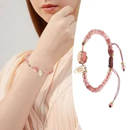 Bangle Crystal Beads Woven Bracelet Charm Wrist Girls Accessories Holiday Gifts Watch And Necklace Set For WomenBangle