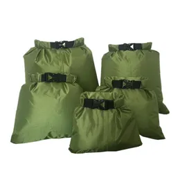 Borse da esterno 5 pezzi tessuto in silicone rivestito pressione impermeabile borsa asciutta custodia per rafting canoa canottaggio 1.5L/2.5L/3.5L/4.5L/6L