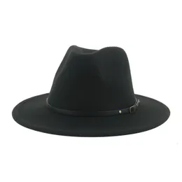 Breda brimhattar hink för kvinnor män vinter hatt filt fedoras lyxklänning formella bröllop jazz mössor chapeau femme 230214