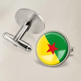 Franska Guyana National Flag Cufflinks ￶ver hela v￤rlden National Flag Cufflinks Suit Button Suit Decoration for Party Present Crafts