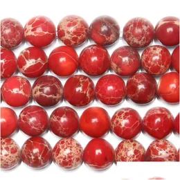 Turquoise 8Mm 15 Natural Stone Red Sea Sent Turquoises Imperial Jaspers Round Loose Beads 4 6 8 10 12Mm Pick Size Drop Delive Dhgarden Dh9Qm