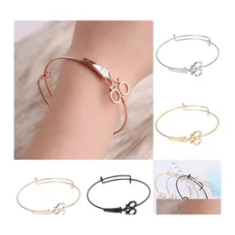 أساور مقصات Bangle تربط سلسلة ذهبية طويلة للنساء الموضة البسيطة الكفة إسقاط المجوهرات DH1D6