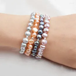 Charm Bracelets Handmake Freshwater Pearl 2023 Fashion Beaded Natural Bracelet Female Wedding Jewelry Gifts