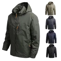 Mens Jackets Windbreaker Military Field Outerwear Tactical Waterproof Pilot Coat Hoodie Hunting Army Clothes 230214