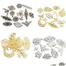 Annan variation Färg 50st Filigree Wraps Metal Connectors Hantverk för smycken Making Earring DIY Accessories Charm Pendant Dr Dhgarden Dhdu7