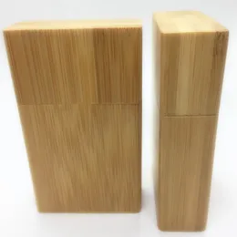 最新の天然竹の木材タバコダッグアウトケースポータブルドライハーブタバコガラスフィルターキャッチャータスターバット1ヒッターパイプストレージ木製スタッシュボックスDHL
