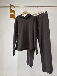 Calça feminina de duas peças 2023 moda feminina terno suéter casual calça de moletom com cadarço conjunto de 2 peças 1102
