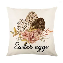 Poduszka 45x45cm Easter Cushion Cover Cute Eggs Sofa Drukowana lniana poduszka