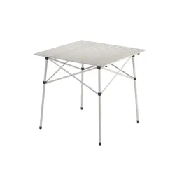 27,6" szer. x 27,6" dł. Roll-top aluminiowy stół kempingowy dla dorosłych, srebrny