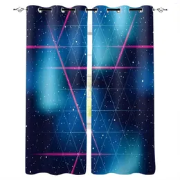 Cortina de cortina estrelada da Via Láctea Cortes de janela rosa azu