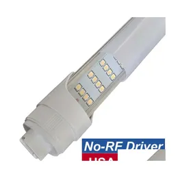 أنابيب LED R17D 8 قدم Bbs 144 واط 14400Lm 6000K أبيض بارد شديد السطوع T8 أضواء أنبوبية Ft 270 زاوية دبوس واحد واضح Er / Milky Drop De Dheq4