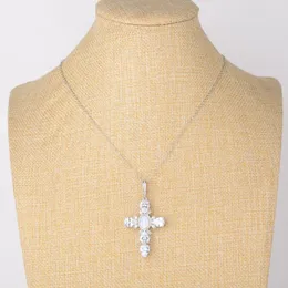 펜던트 목걸이 여성 17.5 "Virgin Mary Cross Necklace Shell Pearl Cubic Zirconias