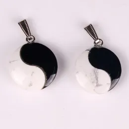 Подвесные ожерелья 6 шт./Лот Высококачественный натуральный камень Тай Чи Багуа Ожерелье белые бирюзы