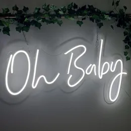 Decoração de festa 3 pés oh baby e srs led sinais de néon com tábua de acrílico transparente Luzes de decoração de parede