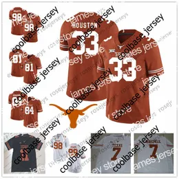 American College Football Wear Texas Longhorns #3 Hicks 13 Michael Dickson 18 Tyrone Swoopes 25 Jamaal Charles 33 Lamarr Houston Orange