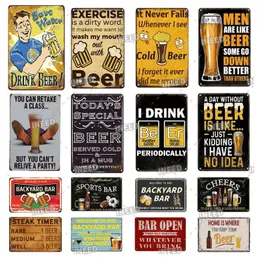 Decor Funny Beer Tin Sign Plaque Metal Plate Vintage Beer Iron Poster Wall Art Painting for Pub Club Man Cave Bar Decoration backyard bar Decor Size 30X20cm w01