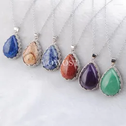 Pendant Necklaces Trendy Jewelry Necklace & For Women Healing Water Drop Shape Natural Stone Beads Chain Length 45cm QBN380