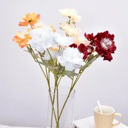 Dekoratif Çiçekler 6 Başlık Kar Şakayık Simülasyonu Buket Düğün Salonu Kurşun Yolu Ev Çiçek Düzenleme Dekorasyonu