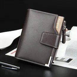 Luxury Casual men's brand wallet vertical multi-function wallet zipper buckle three folds purse tide porte cartes de luxe253W