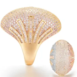 Pierścienie Godki luksusowa korona owalna geometria szykowna dla kobiet ślub Cubic cyrkon zaręczyny Dubai Naija Party Piekłe Pierścień palca 230213
