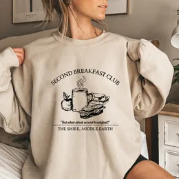 Damtröjor Sweatshirts Second Breakfast Hobbit Diet Elevensies Shirt Litteraturbokpresenten för nördar 230214