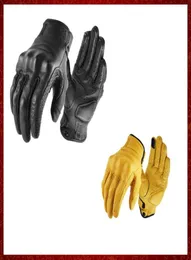 ST59 Genuine Leather Retro Motorcycle Gloves Men Touch Screen Motocross Gloves Full Finger Motorbike Vintage Biker Moto Gloves Yel5790725