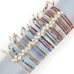 Natürliches Süßwasserperlen-Perlenarmband, böhmisches Perlengewebtes Armband, Modeaccessoires